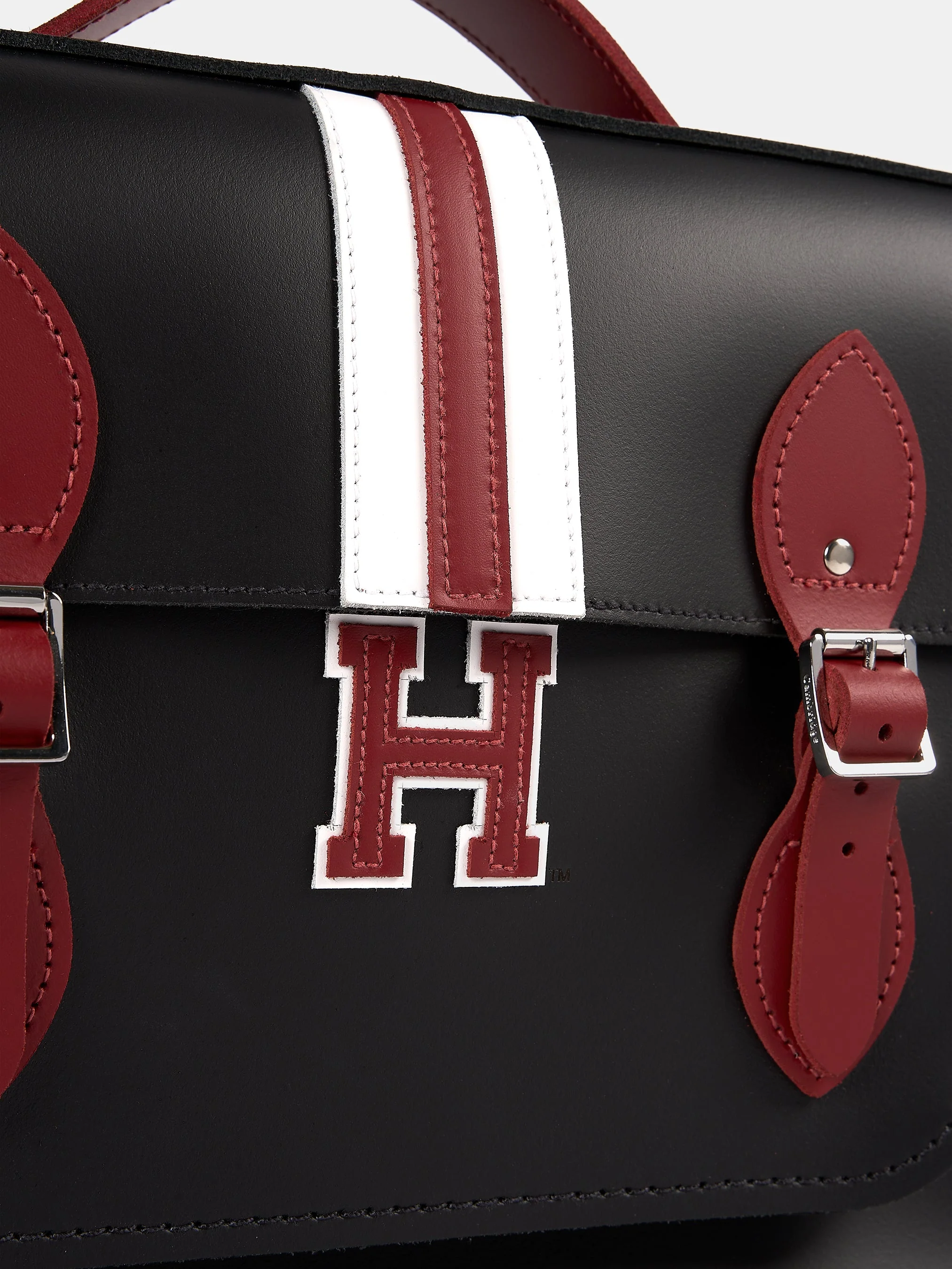 The 15 Inch Batchel - Black with Harvard Stripe - Image 5