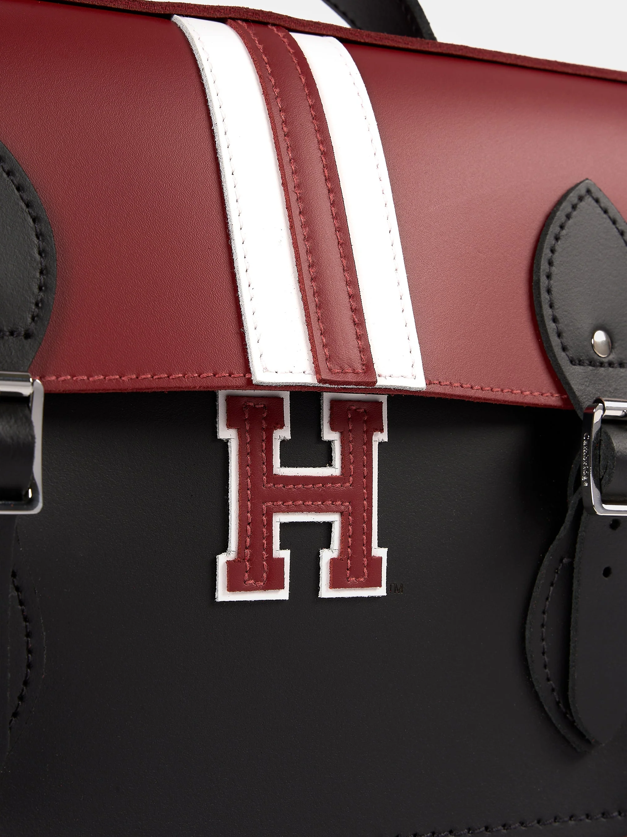 The 15 Inch Batchel - Red with Harvard Stripe - Image 5