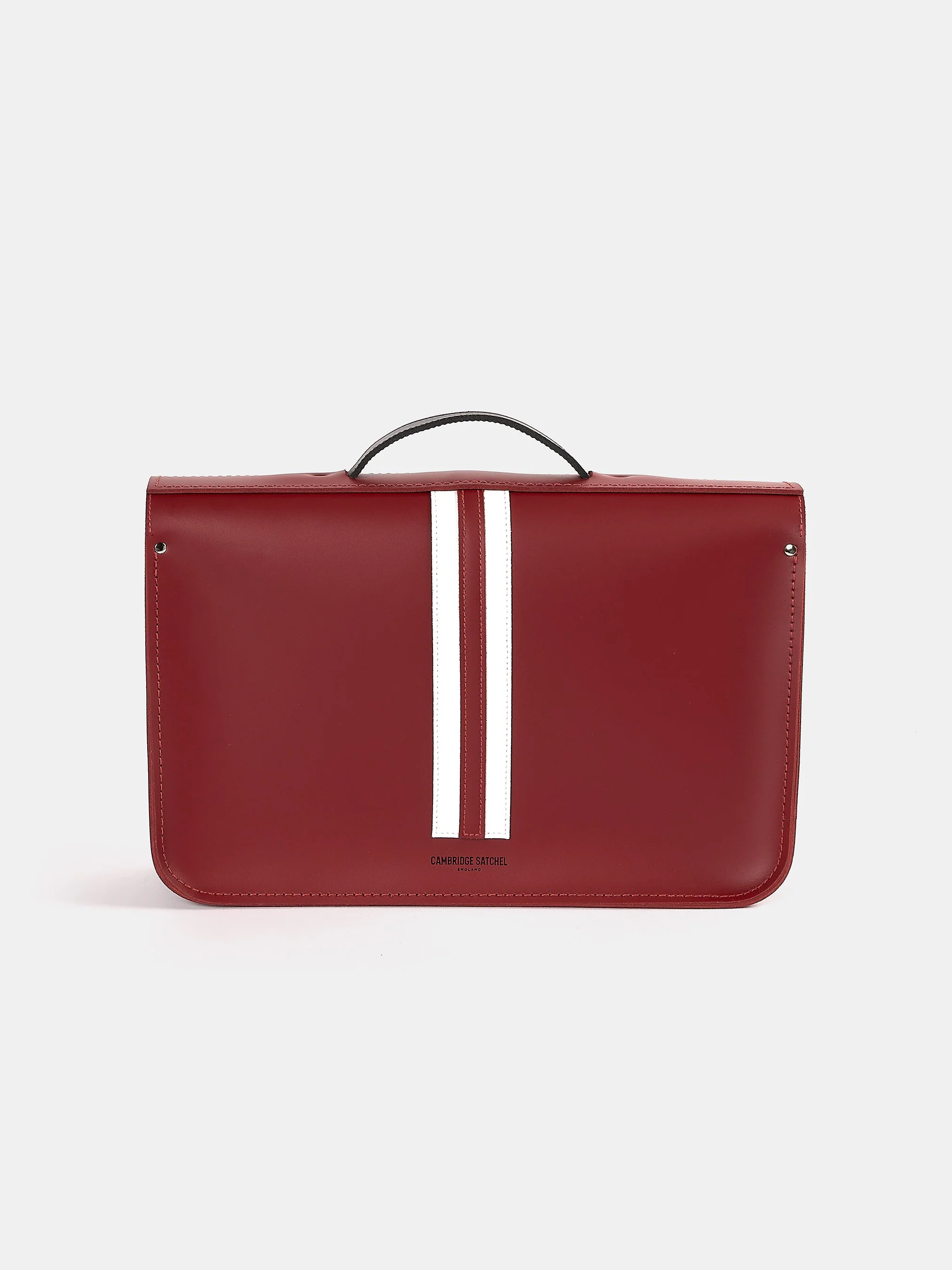 The 15 Inch Batchel - Red with Harvard Stripe - Image 6