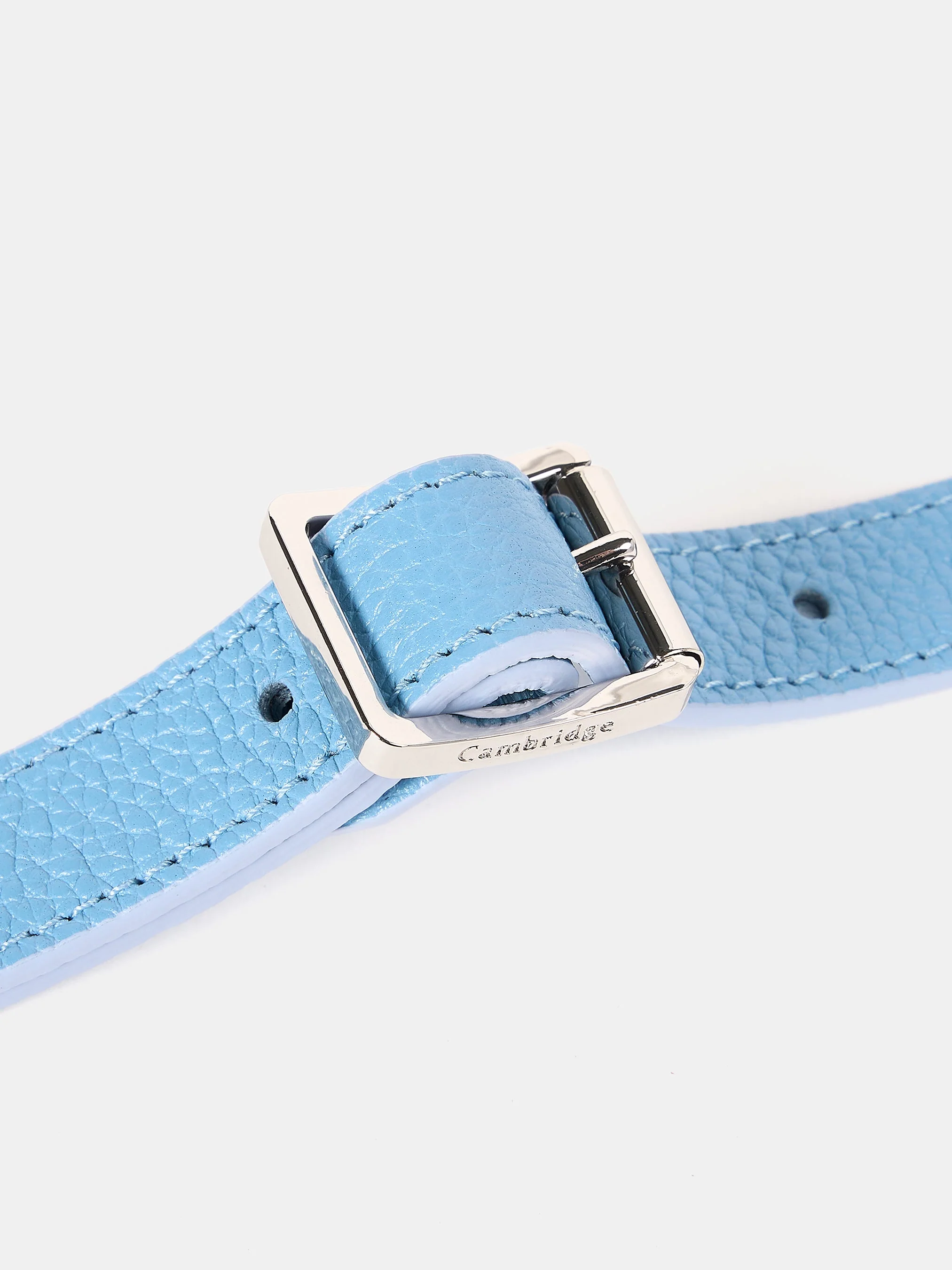 The Crossbody Strap - Cloud Blue Calf Grain - Image 2