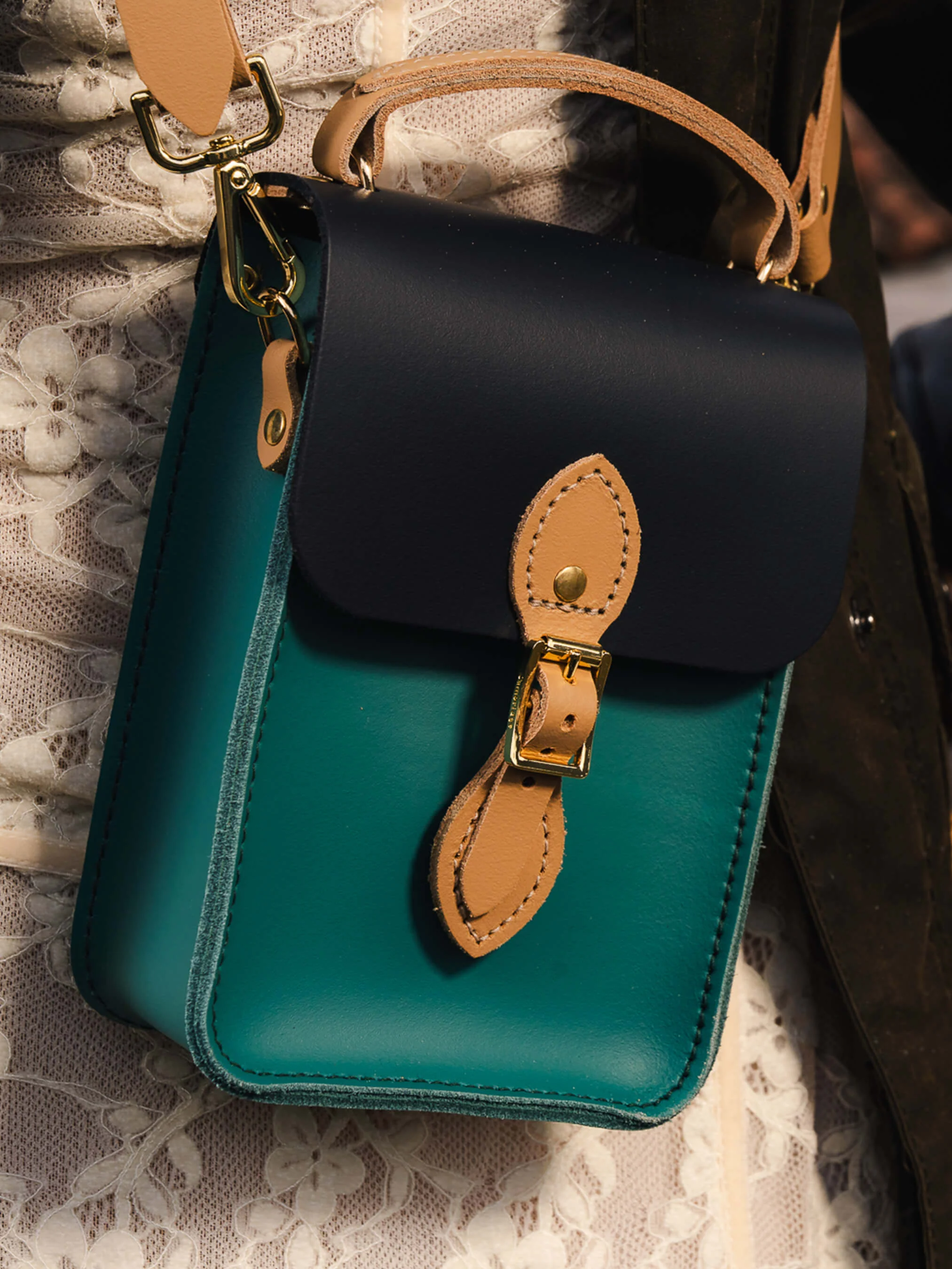 The Mini Binocular Bag - North Sea, Navy & Iced Coffee - Image 6