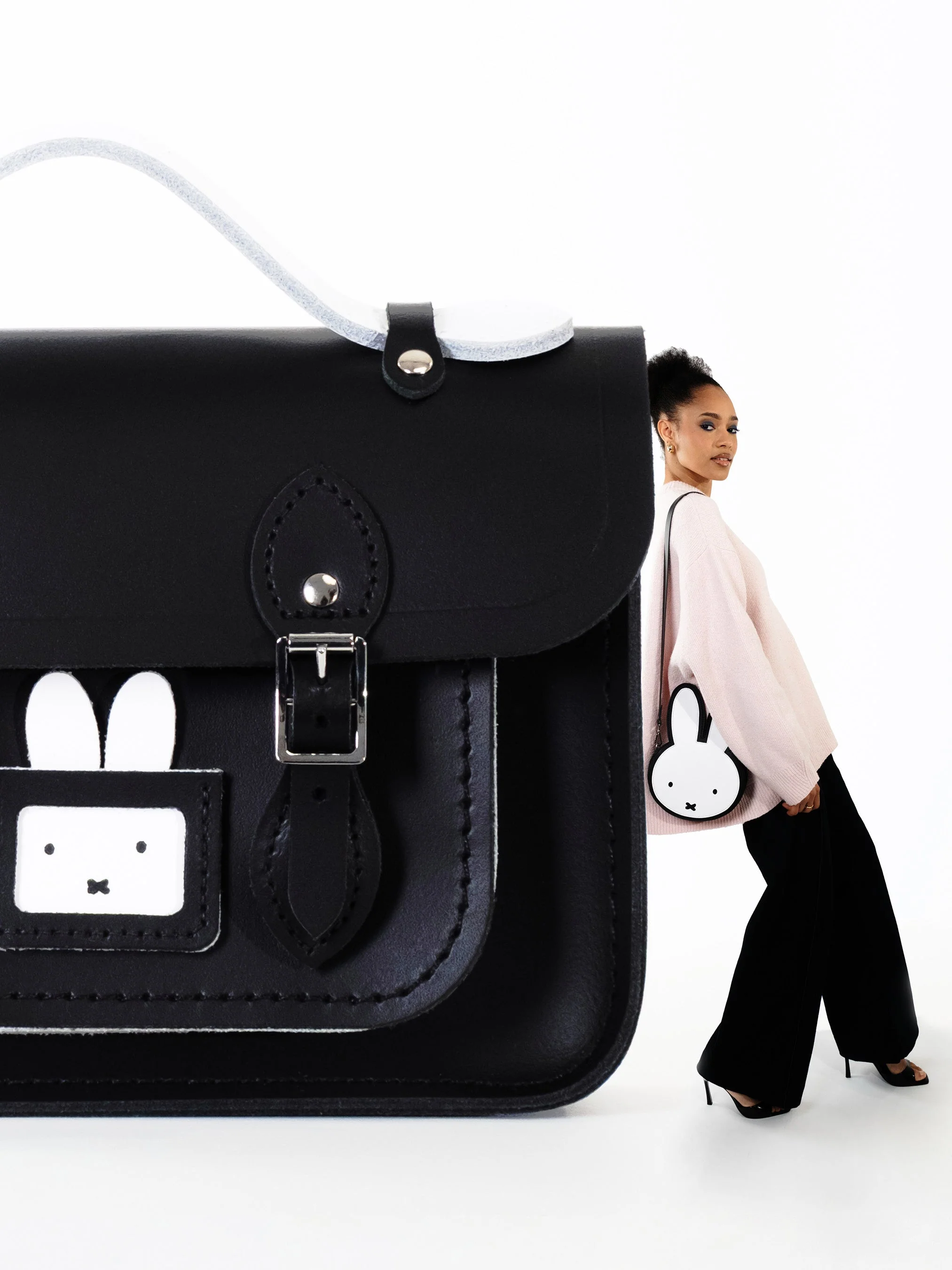 The Peekaboo Miffy Mini Satchel - Black & Brilliant White - Image 6