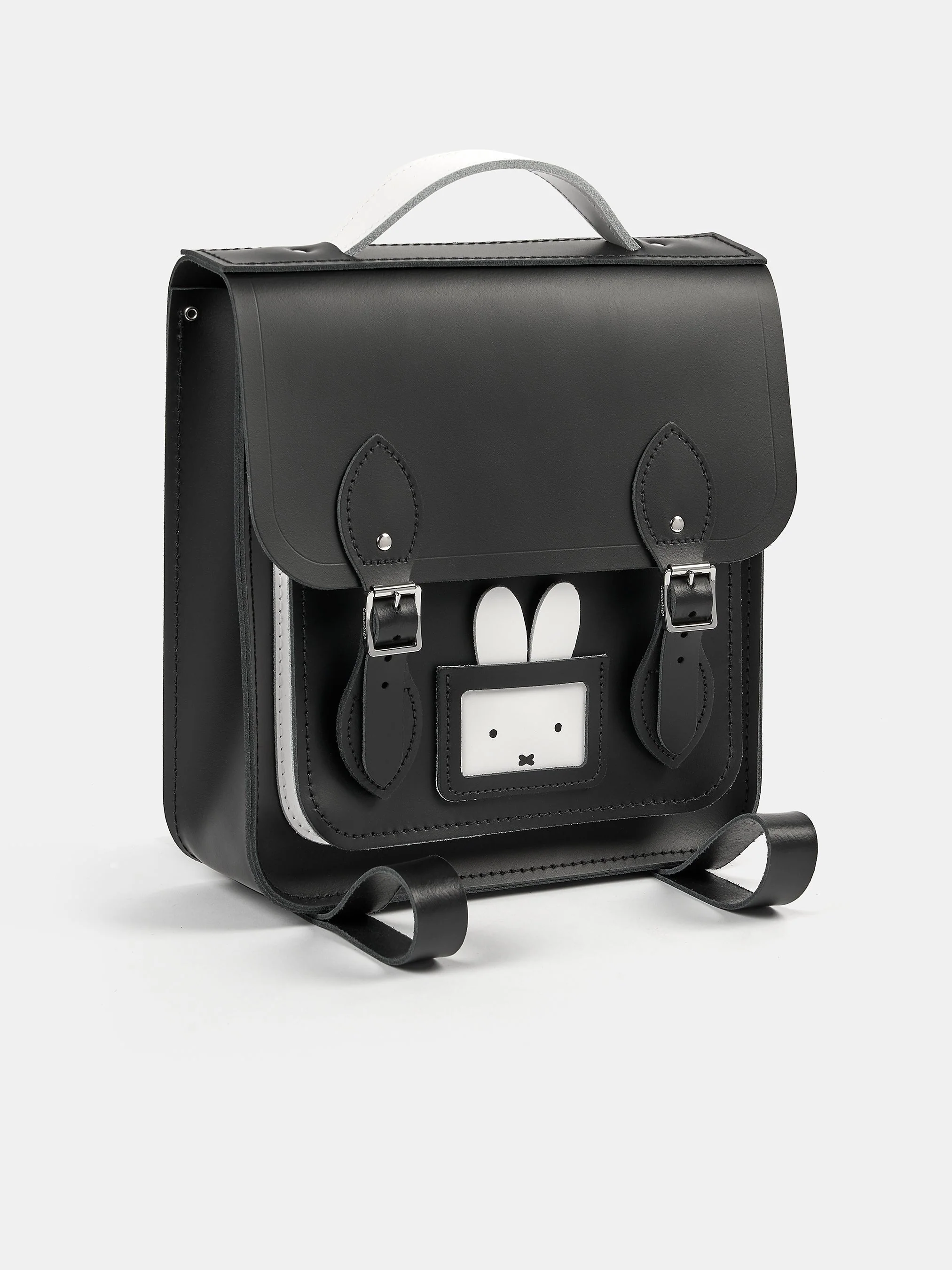 The Peekaboo Miffy Small Portrait Backpack - Black & Brilliant White - Image 4