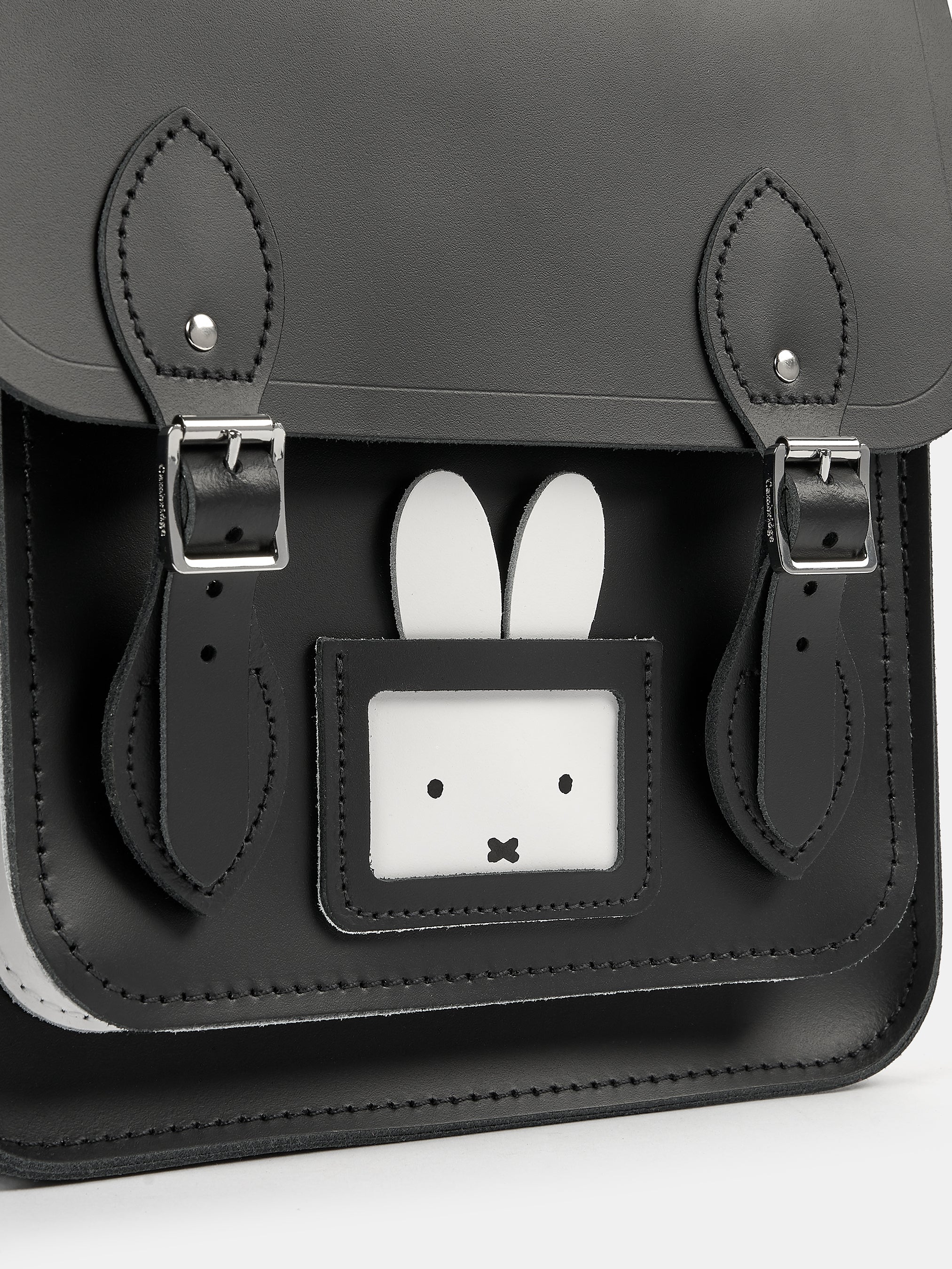 The Peekaboo Miffy Small Portrait Backpack - Black & Brilliant White - Image 7