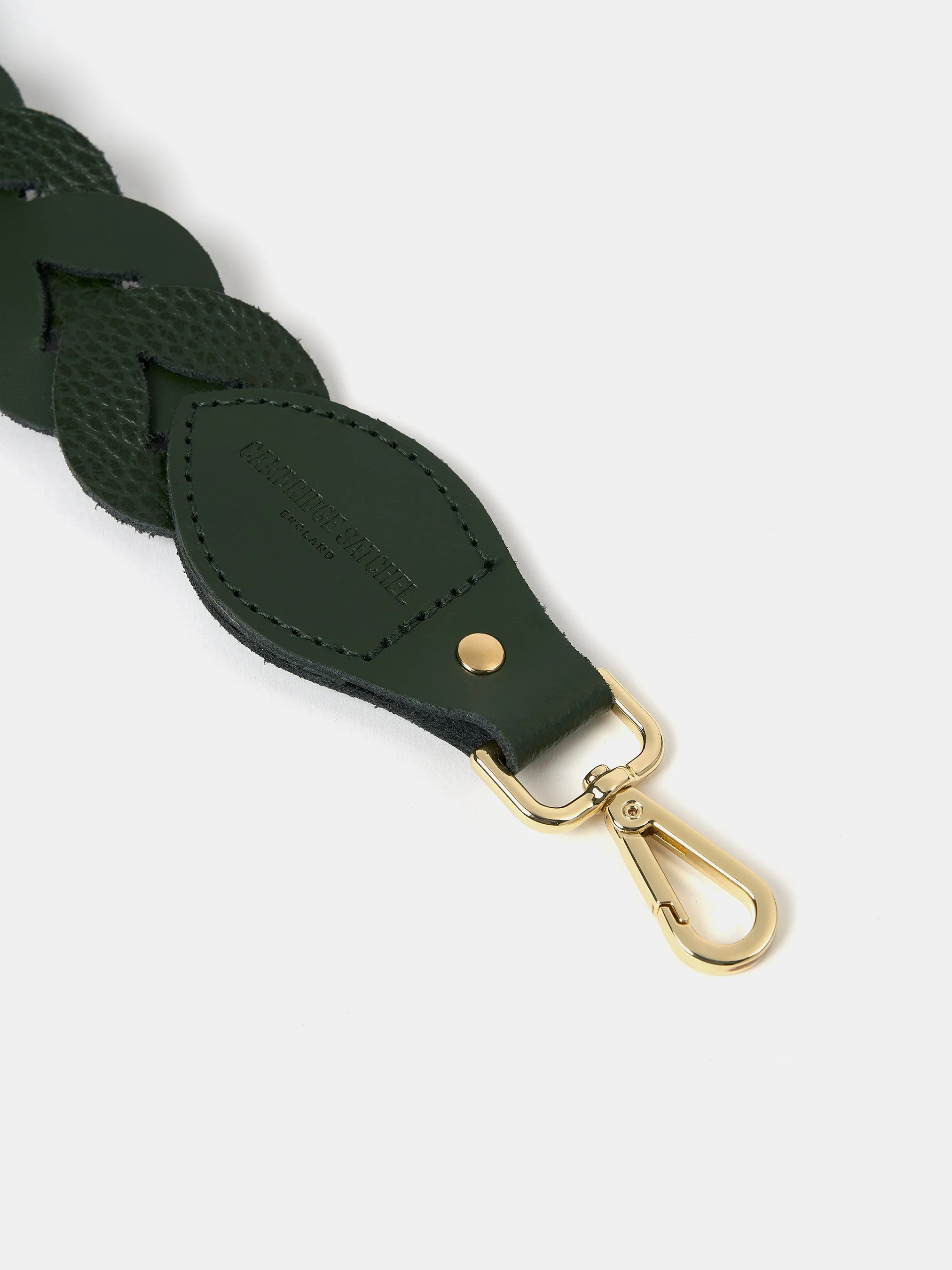 The Plaited Shoulder Strap - Racing Green & Racing Green Celtic Grain - Image 2