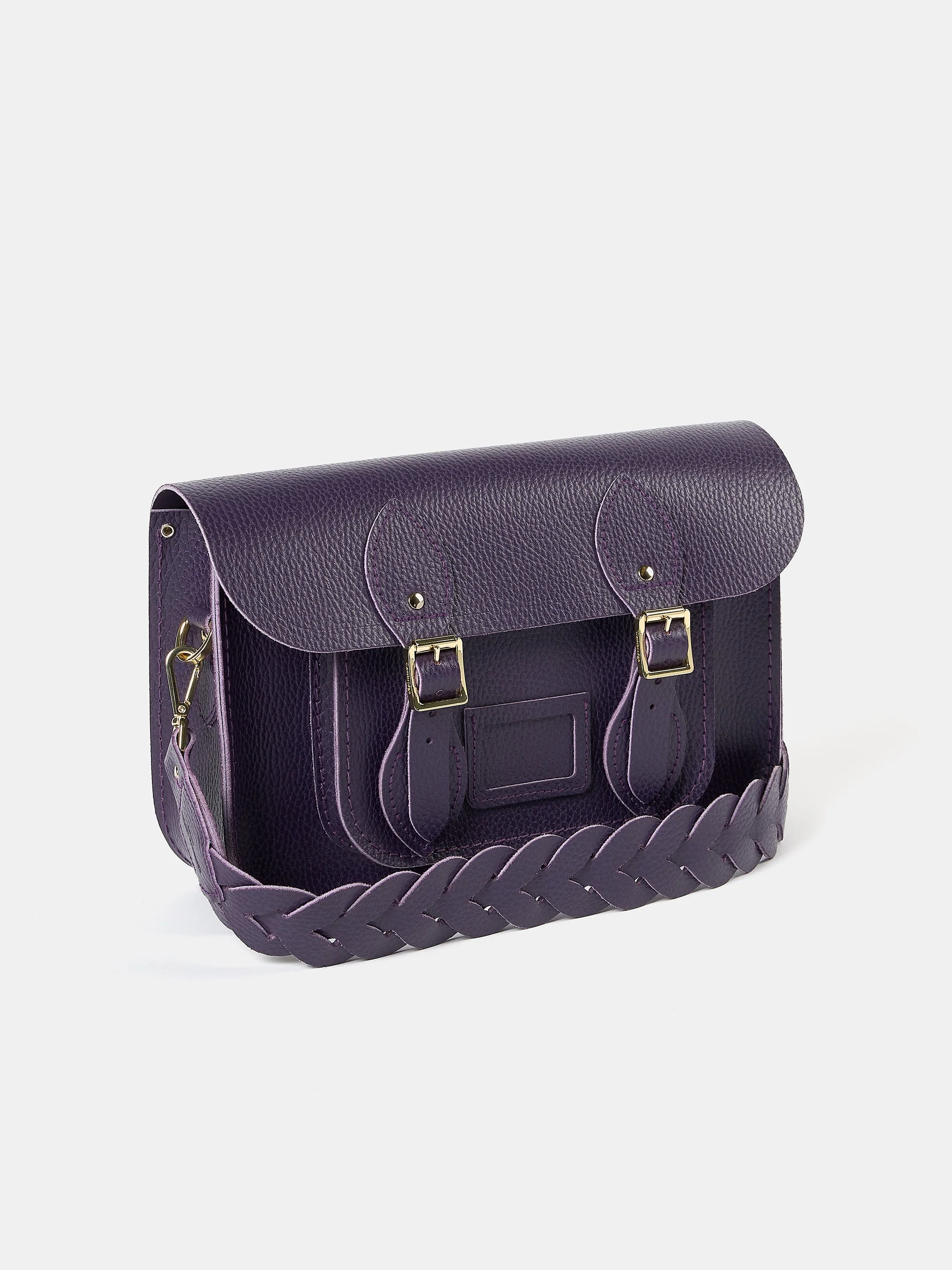 The Satchel Shoulder Bag - Deep Purple Celtic Grain - Image 3