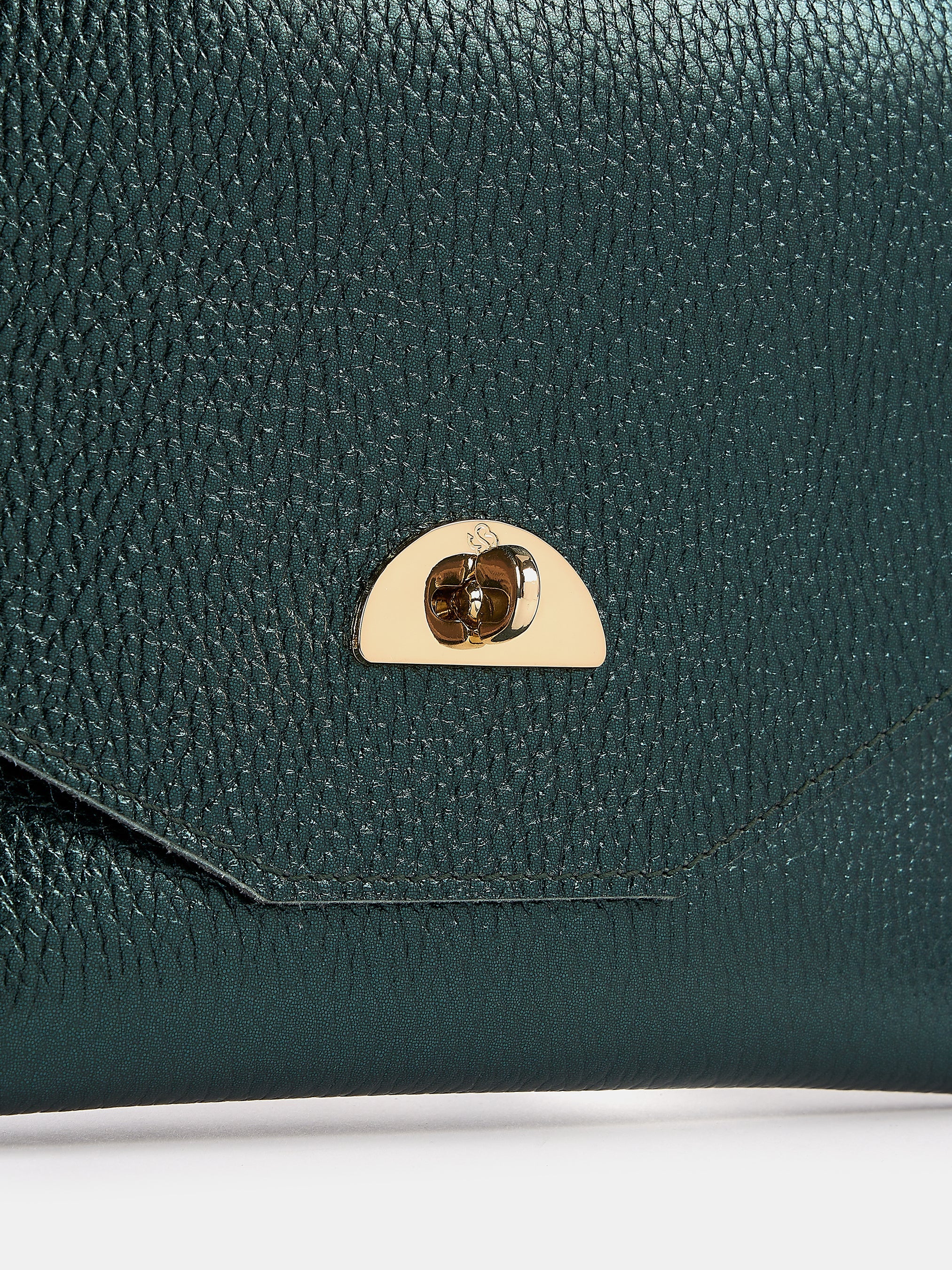 The Twist Lock Pouch - Metallic Emerald - Image 5